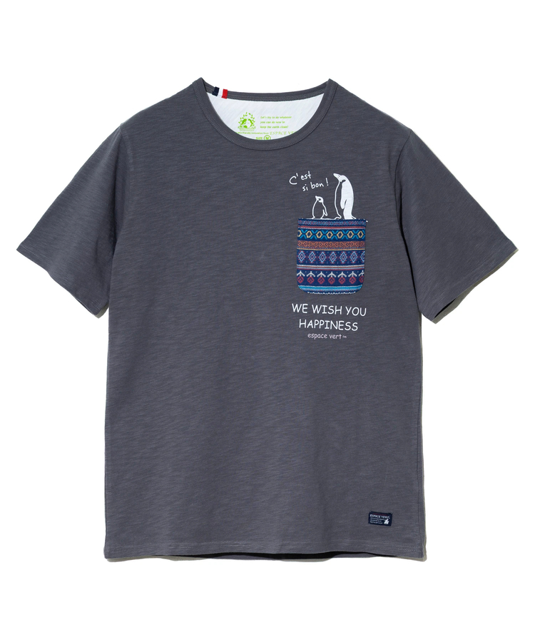 go slow caravan(ゴースローキャラバン) |【GSC別注】ESPACE VERT/エスパスヴェール ペンギン プリント S/S ジャガードポケTEE (MENS)