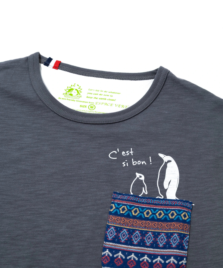 go slow caravan(ゴースローキャラバン) |【GSC別注】ESPACE VERT/エスパスヴェール ペンギン プリント S/S ジャガードポケTEE (MENS)