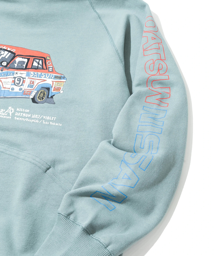 go slow caravan(ゴースローキャラバン) |【NISSAN×go slow caravan】空紡糸裏毛 VIOLET コンチョプルパーカー (MENS)