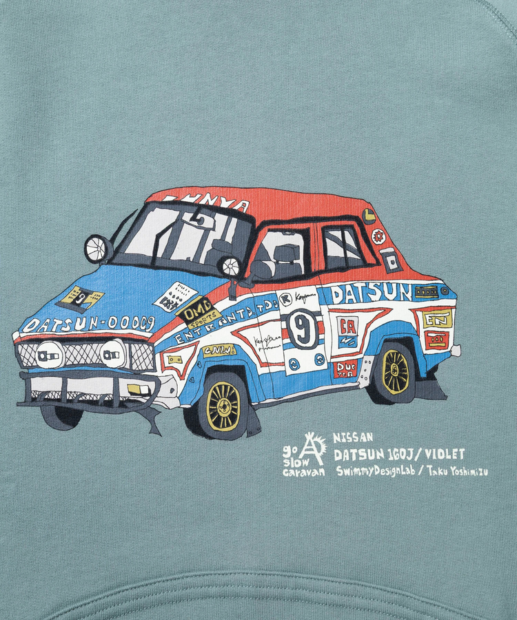 go slow caravan(ゴースローキャラバン) |【NISSAN×go slow caravan】空紡糸裏毛 VIOLET コンチョプルパーカー (MENS)