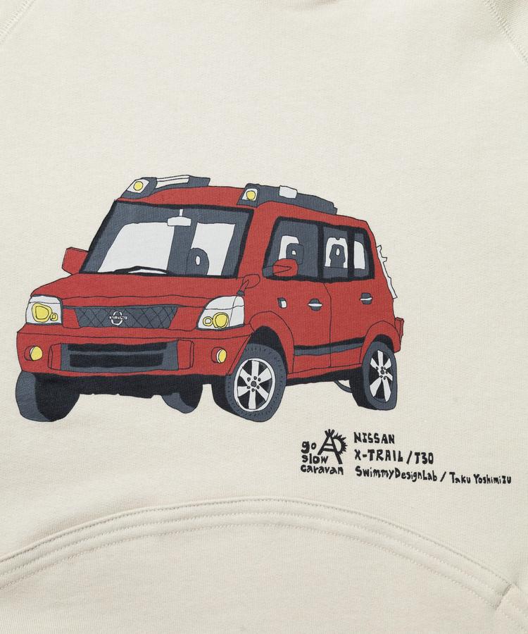 go slow caravan(ゴースローキャラバン) |【NISSAN×go slow caravan】空紡糸裏毛 X-TRAIL コンチョプルパーカー (MENS)