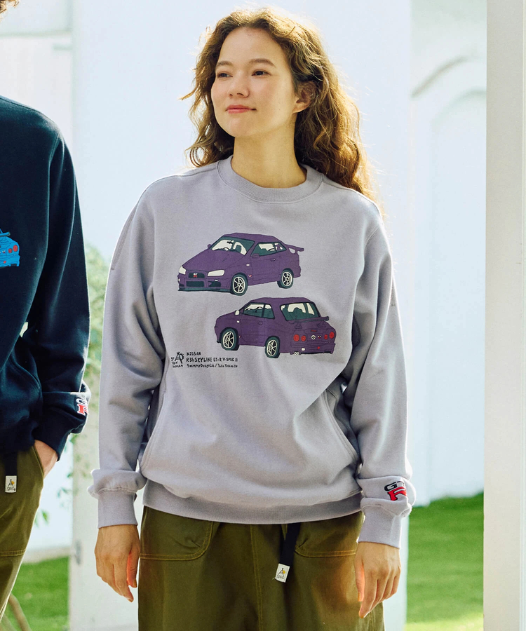 go slow caravan(ゴースローキャラバン) |【NISSAN×go slow caravan】空紡糸裏毛SKYLINE GT-R(R34) P/O (MENS)