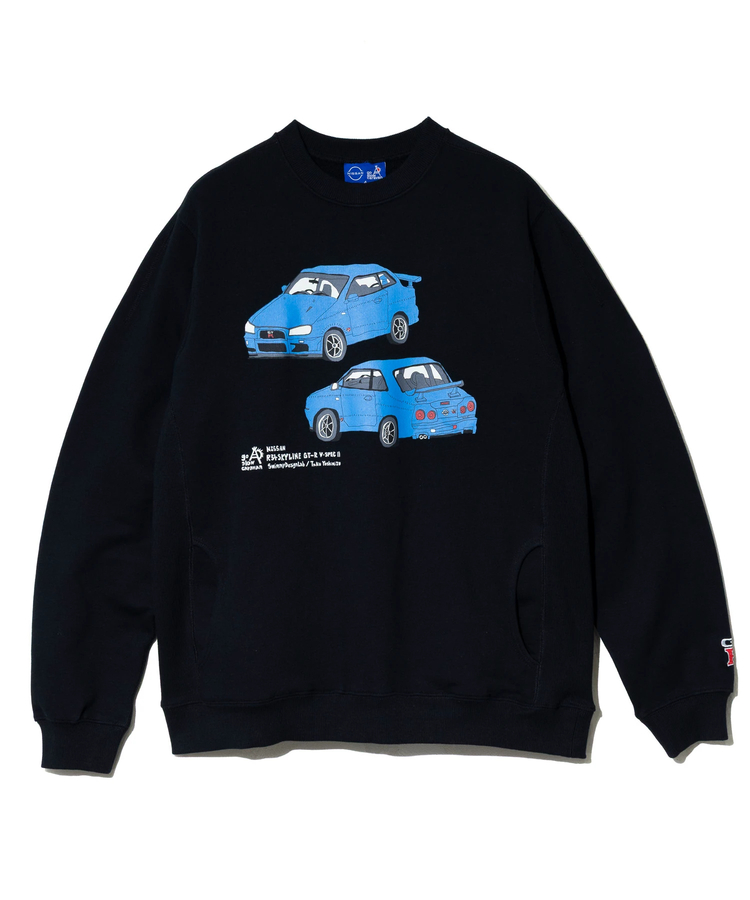 go slow caravan(ゴースローキャラバン) |【NISSAN×go slow caravan】空紡糸裏毛SKYLINE GT-R(R34) P/O (MENS)