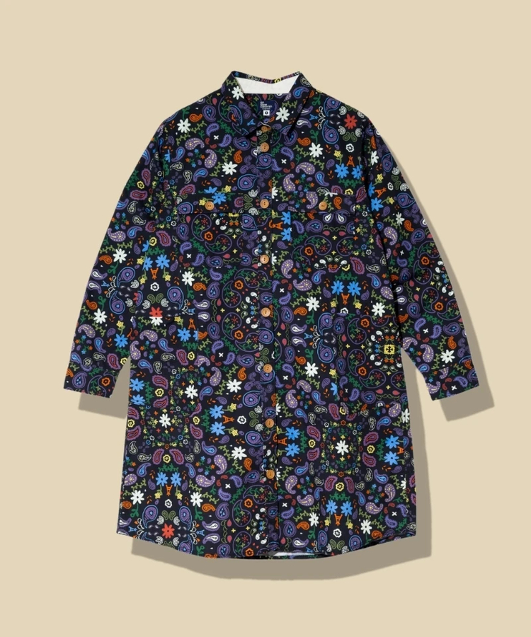 go slow caravan(ゴースローキャラバン) |ペイズリー/猫と晩酌 シャツワンピース (WOMENS)