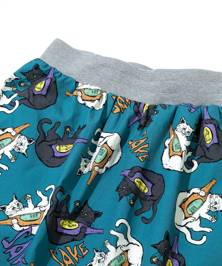 go slow caravan(ゴースローキャラバン) |ペイズリー/猫と晩酌 ウエストリブフレアスカート (WOMENS)