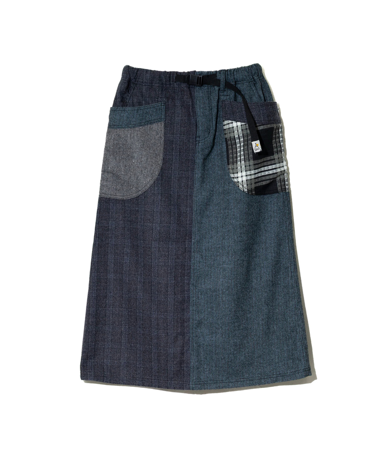 go slow caravan(ゴースローキャラバン) |WOOL LIKE FABRICクレイジー脇ポケスカート (WOMENS) 