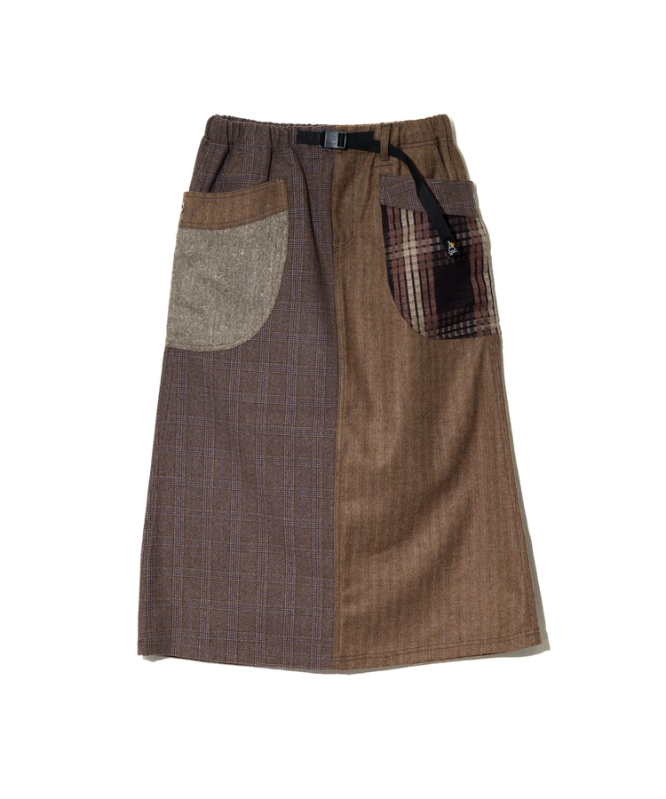 go slow caravan(ゴースローキャラバン) |WOOL LIKE FABRICクレイジー脇ポケスカート (WOMENS) 