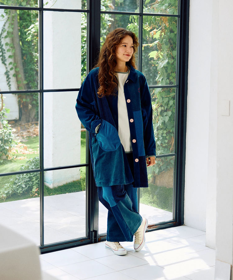 go slow caravan(ゴースローキャラバン) |コーデュロイ切替ミドルコート (WOMENS)