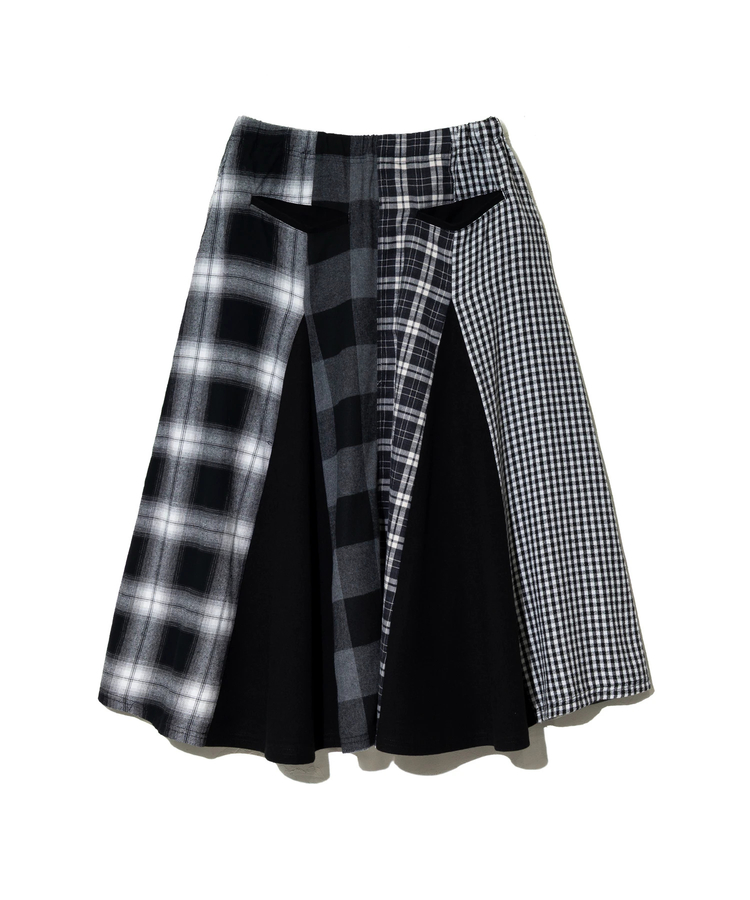 go slow caravan(ゴースローキャラバン) |ネルチェックパッチワークスカート (WOMENS)