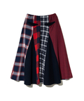 go slow caravan(ゴースローキャラバン) |ネルチェックパッチワークスカート (WOMENS)