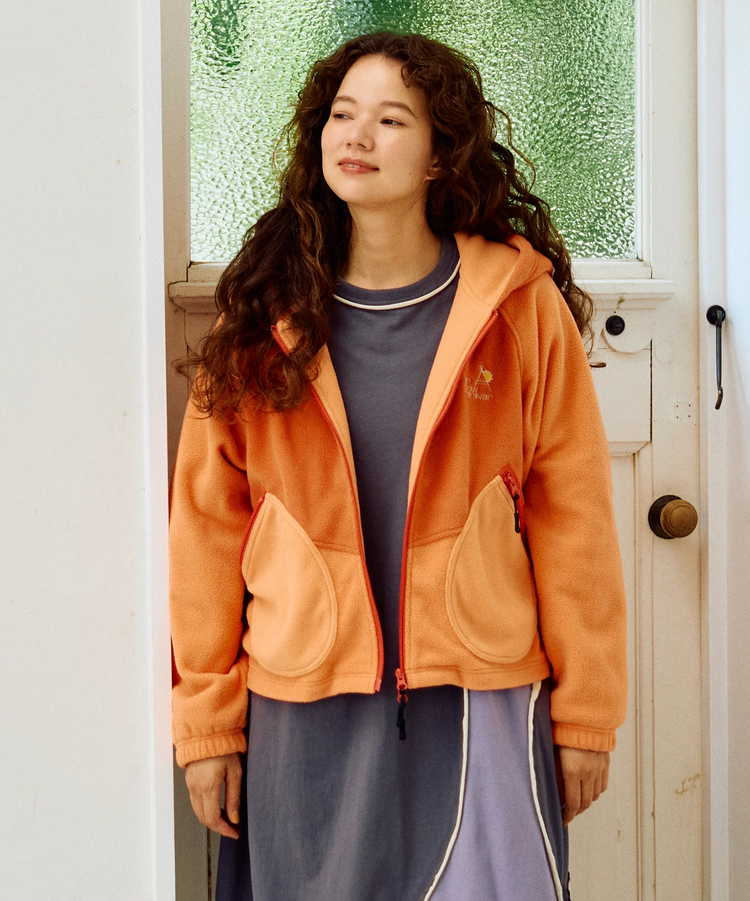 go slow caravan(ゴースローキャラバン) |切替フリースショートZIPパーカーJK (WOMENS)