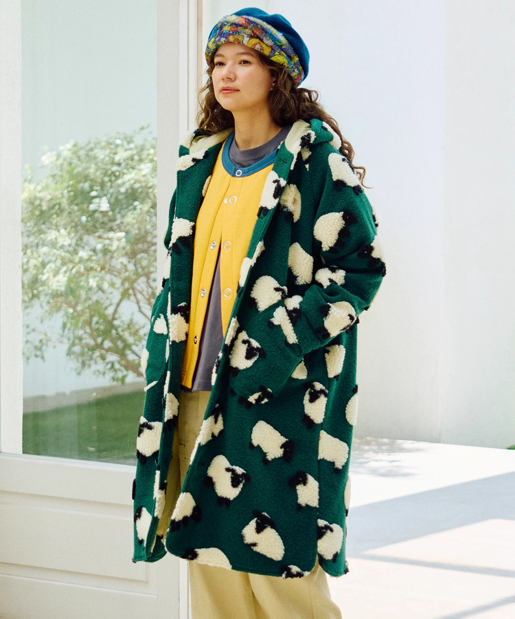 go slow caravan(ゴースローキャラバン) |オリジナルジャガードボアコンチョコート (WOMENS)