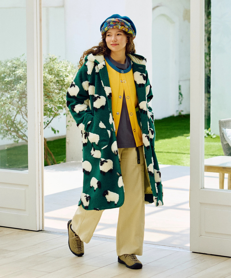 go slow caravan(ゴースローキャラバン) |オリジナルジャガードボアコンチョコート (WOMENS)