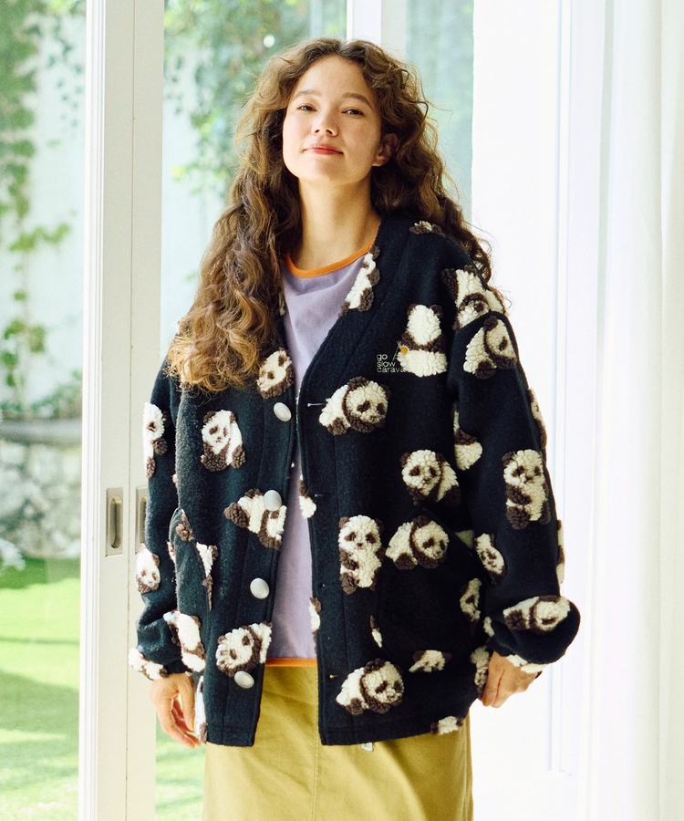 go slow caravan(ゴースローキャラバン) |オリジナルジャガードボアコンチョカーデ (WOMENS)