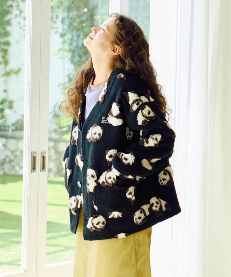 go slow caravan(ゴースローキャラバン) |オリジナルジャガードボアコンチョカーデ (WOMENS)