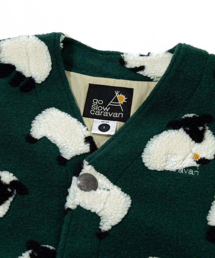 go slow caravan(ゴースローキャラバン) |オリジナルジャガードボアコンチョカーデ (WOMENS)