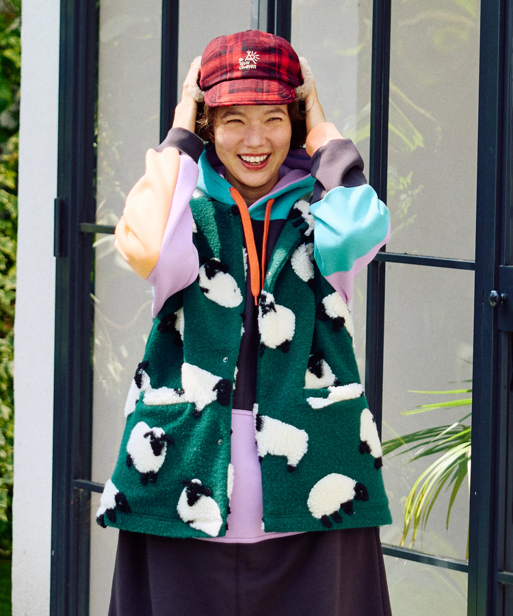 go slow caravan(ゴースローキャラバン) |オリジナルジャガードボアベスト (WOMENS)