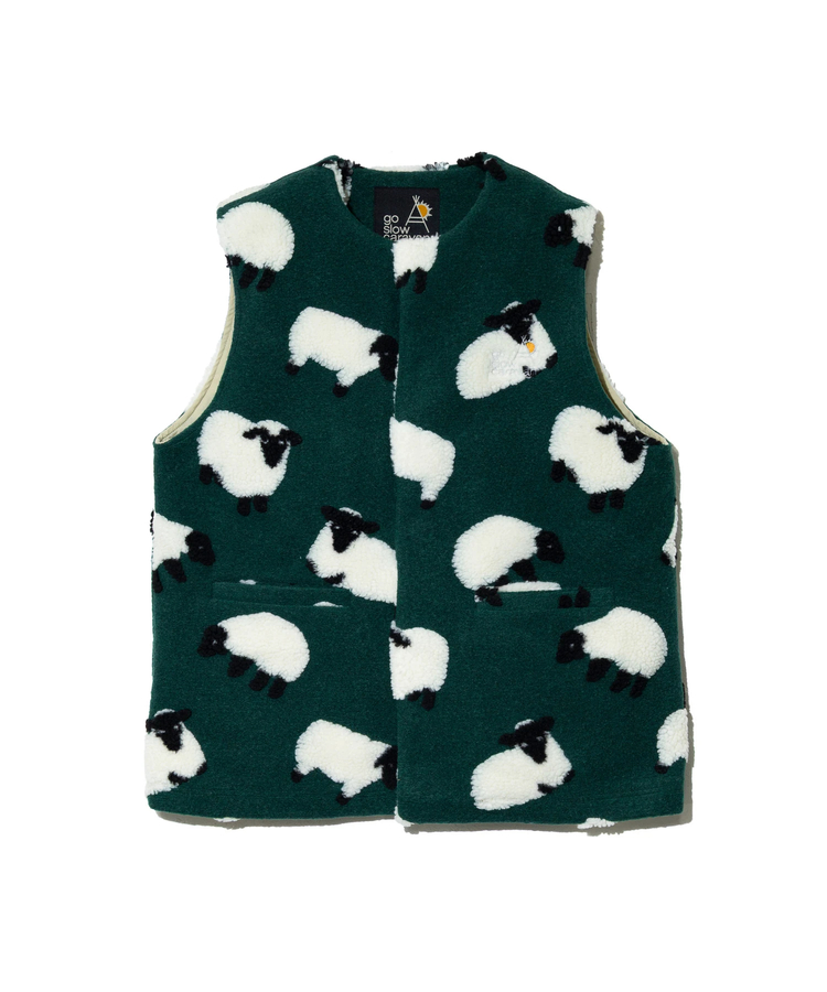 go slow caravan(ゴースローキャラバン) |オリジナルジャガードボアベスト (WOMENS)
