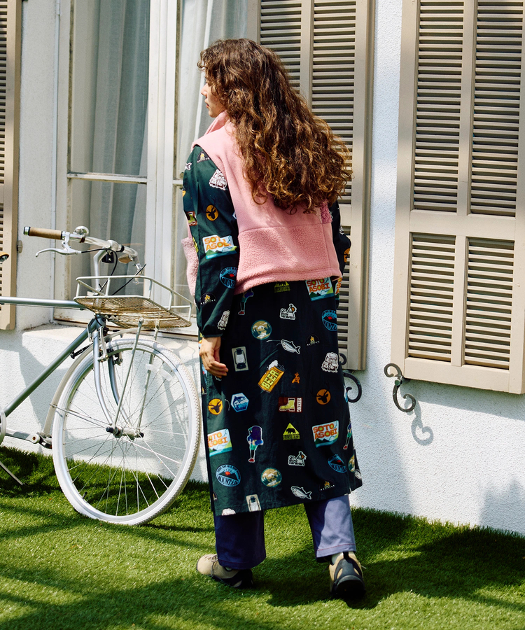 go slow caravan(ゴースローキャラバン) |ボア×フリース パッチワークショートベスト (WOMENS)