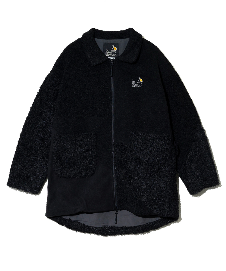 go slow caravan(ゴースローキャラバン) |ボア×フリース パッチワークコート (WOMENS)