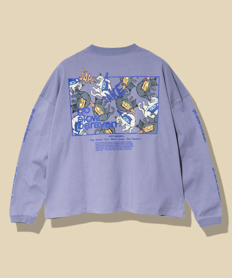 go slow caravan(ゴースローキャラバン) |USA/CスクエアLOGOバックプリントミドルTEE (WOMENS)