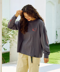 go slow caravan(ゴースローキャラバン) |USA/CスクエアLOGOバックプリントミドルTEE (WOMENS)
