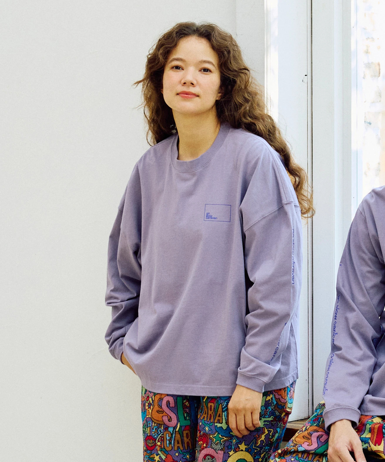 go slow caravan(ゴースローキャラバン) |USA/CスクエアLOGOバックプリントミドルTEE (WOMENS)