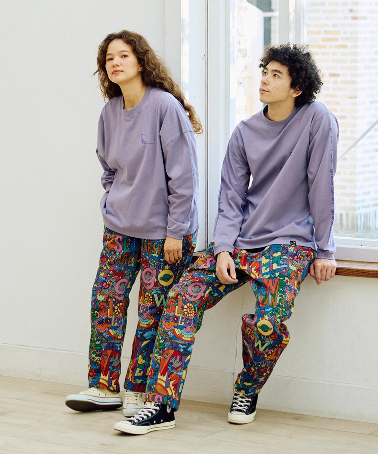 go slow caravan(ゴースローキャラバン) |USA/CスクエアLOGOバックプリントミドルTEE (WOMENS)