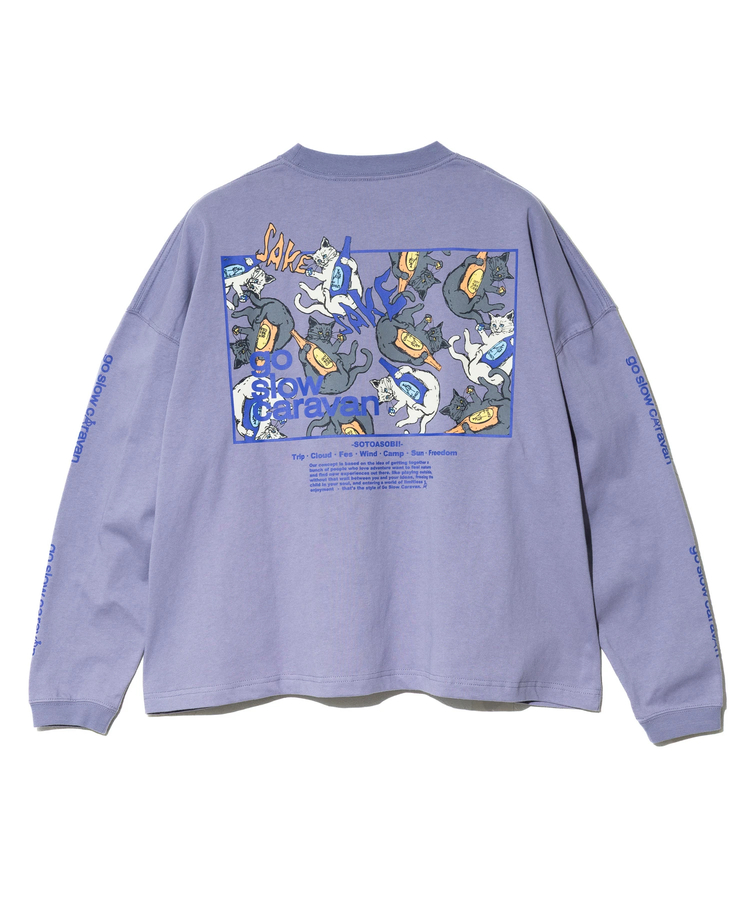 go slow caravan(ゴースローキャラバン) |USA/CスクエアLOGOバックプリントミドルTEE (WOMENS)