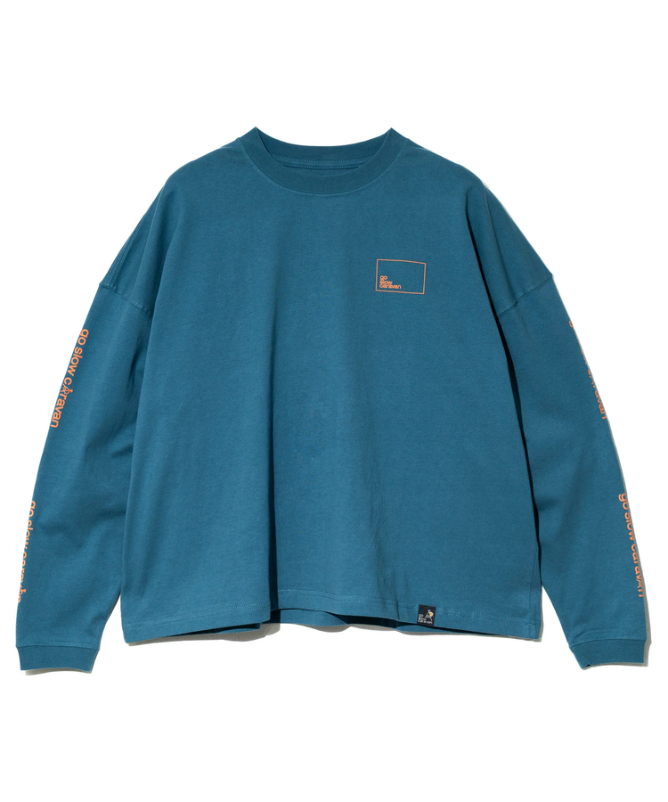 go slow caravan(ゴースローキャラバン) |USA/CスクエアLOGOバックプリントミドルTEE (WOMENS)
