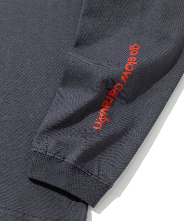 go slow caravan(ゴースローキャラバン) |USA/CスクエアLOGOバックプリントミドルTEE (WOMENS)