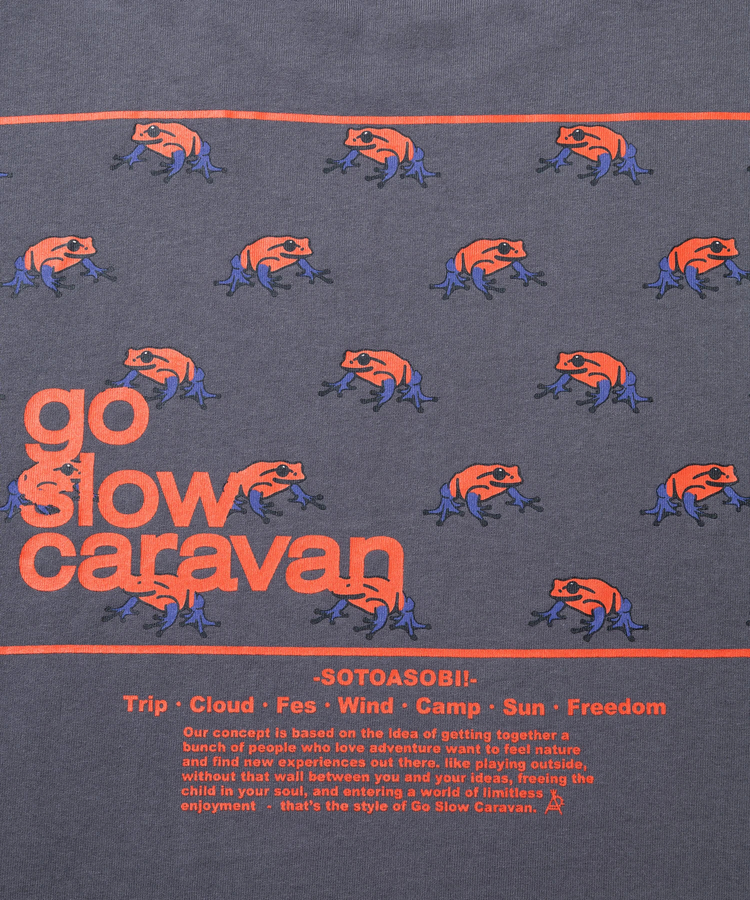 go slow caravan(ゴースローキャラバン) |USA/CスクエアLOGOバックプリントミドルTEE (WOMENS)