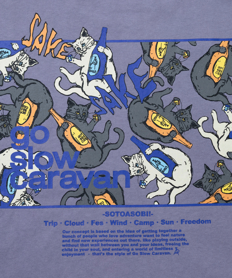 go slow caravan(ゴースローキャラバン) |USA/CスクエアLOGOバックプリントミドルTEE (WOMENS)