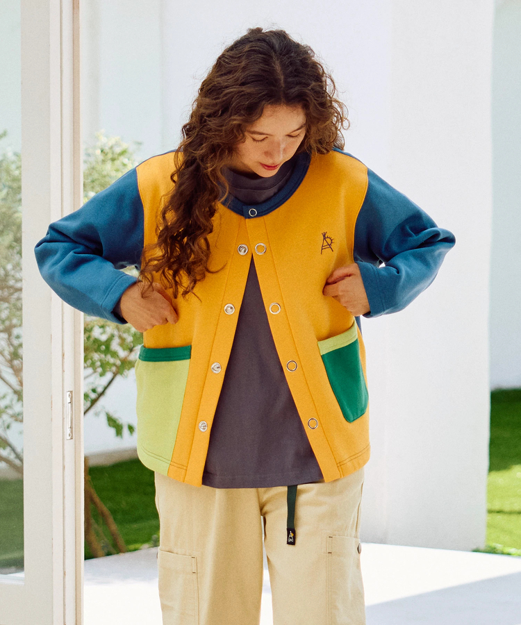 go slow caravan(ゴースローキャラバン) |裏起毛ランダムポケットクルーカーデ (WOMENS)