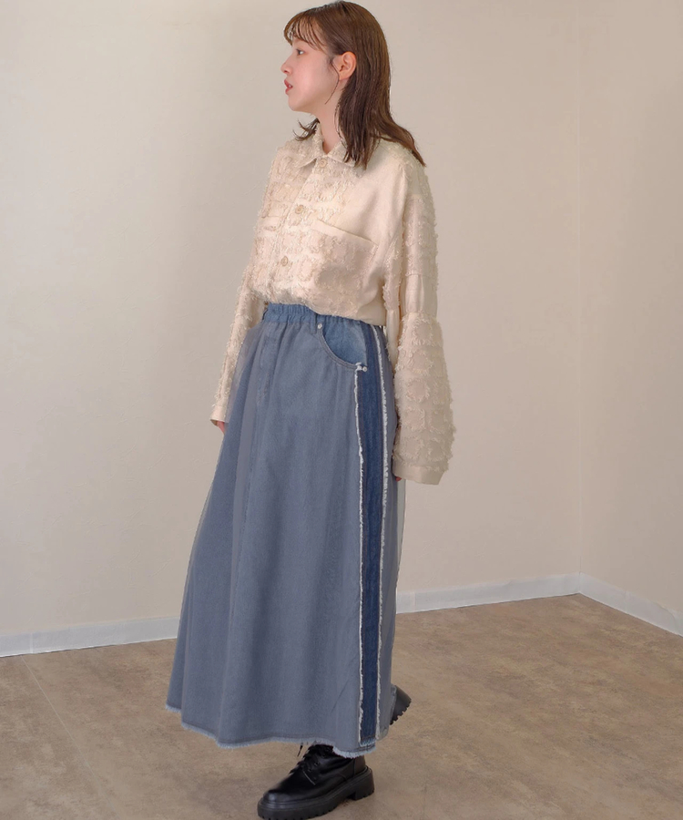 Ctopone/コトポーネ チュール×デニムSK (WOMENS)|ファッション Ctopone/コトポーネ チュール×デニムSK (WOMENS)|ファッション