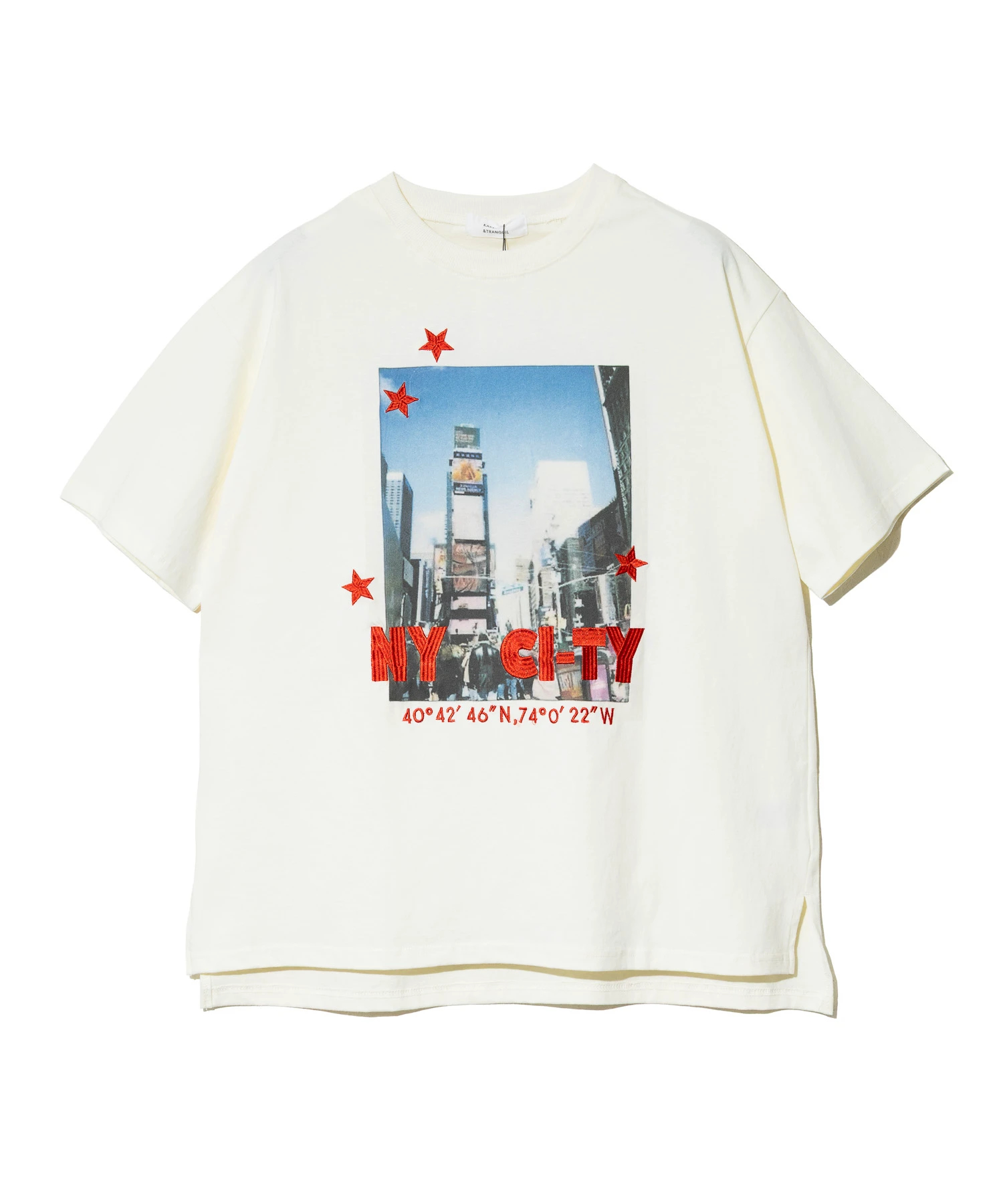 KAKELA&TRANQUIL/カケラ＆トランクイル NT CITY転写刺繍TEE