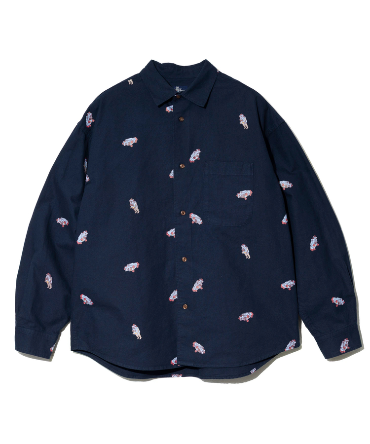 go slow caravan(ゴースローキャラバン) |オックス総柄プリントR/Gシャツ (MENS/WOMENS)
