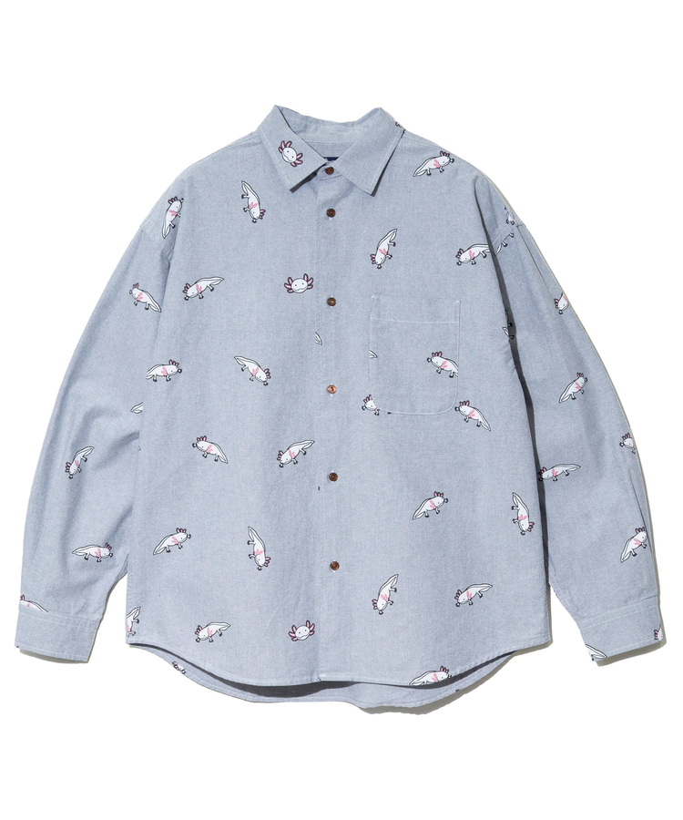 go slow caravan(ゴースローキャラバン) |オックス総柄プリントR/Gシャツ (MENS/WOMENS)