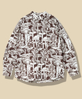 go slow caravan(ゴースローキャラバン) |ブロード総柄プリントR/Gシャツ (MENS)
