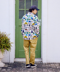 go slow caravan(ゴースローキャラバン) |ブロード総柄プリントR/Gシャツ (MENS)