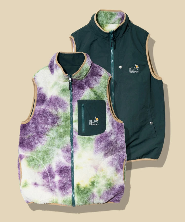 go slow caravan(ゴースローキャラバン) |ボア×ナイロンリバーシブルベスト (MENS) 