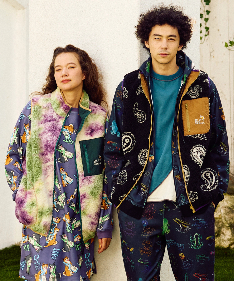 go slow caravan(ゴースローキャラバン) |ボア×ナイロンリバーシブルベスト (MENS) 