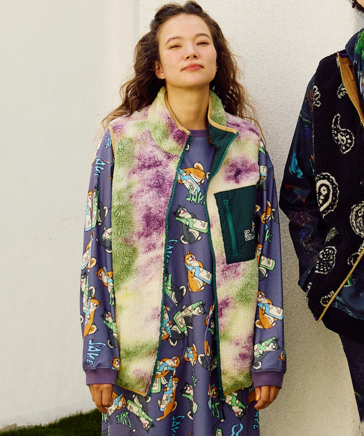 go slow caravan(ゴースローキャラバン) |ボア×ナイロンリバーシブルベスト (MENS) 