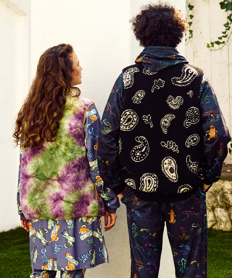 go slow caravan(ゴースローキャラバン) |ボア×ナイロンリバーシブルベスト (MENS) 