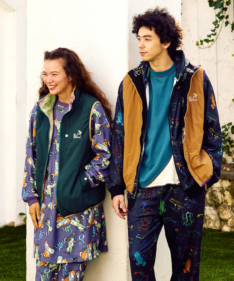 go slow caravan(ゴースローキャラバン) |ボア×ナイロンリバーシブルベスト (MENS) 