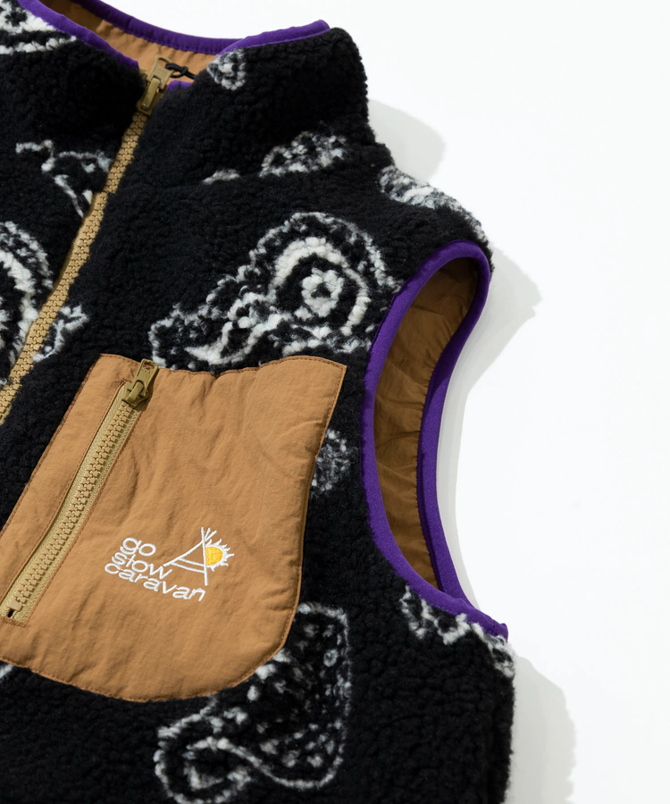 go slow caravan(ゴースローキャラバン) |ボア×ナイロンリバーシブルベスト (MENS) 