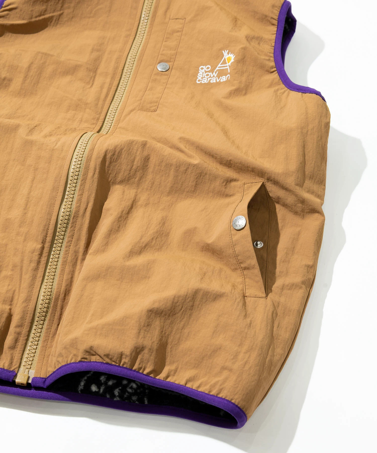 go slow caravan(ゴースローキャラバン) |ボア×ナイロンリバーシブルベスト (MENS) 