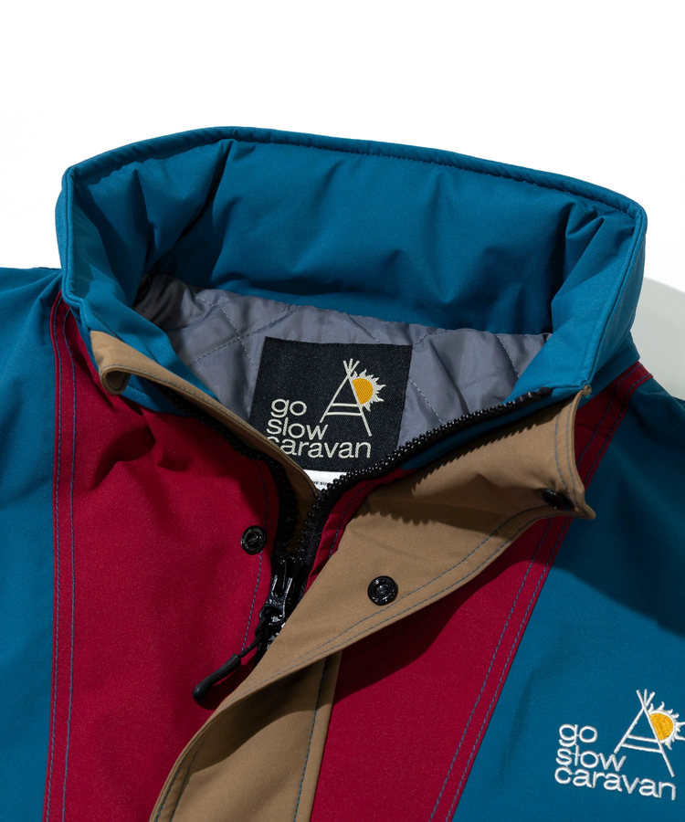 go slow caravan(ゴースローキャラバン) |2レイヤークレイジー/総柄プリントフードインスタンドブルゾン (MENS/WOMENS)