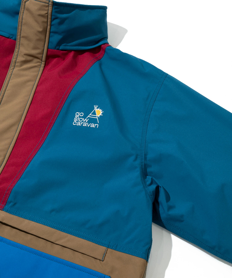 go slow caravan(ゴースローキャラバン) |2レイヤークレイジー/総柄プリントフードインスタンドブルゾン (MENS/WOMENS)