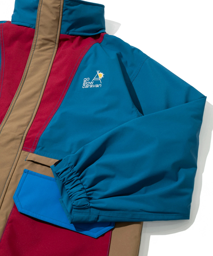 go slow caravan(ゴースローキャラバン) |2レイヤークレイジー/総柄プリントフードインスタンドブルゾン (MENS/WOMENS)